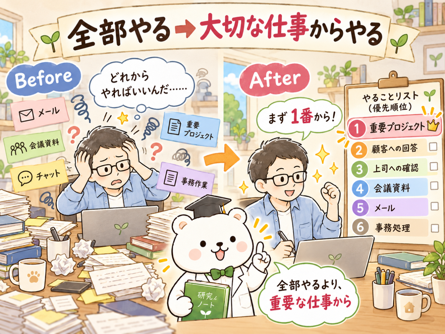 全部やる → 大切な仕事からやる