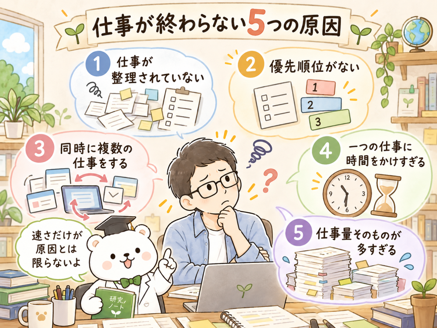 仕事が終わらない５つの原因