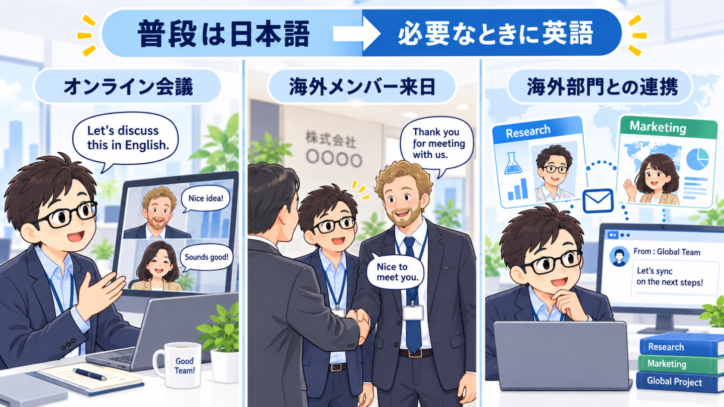 外国人とはどんな場面で仕事をする?