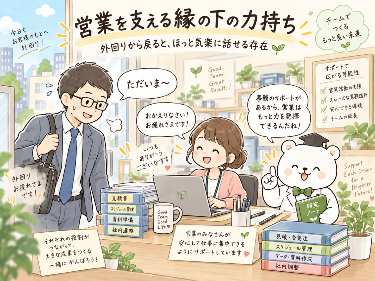 営業を支える縁の下の力持ち