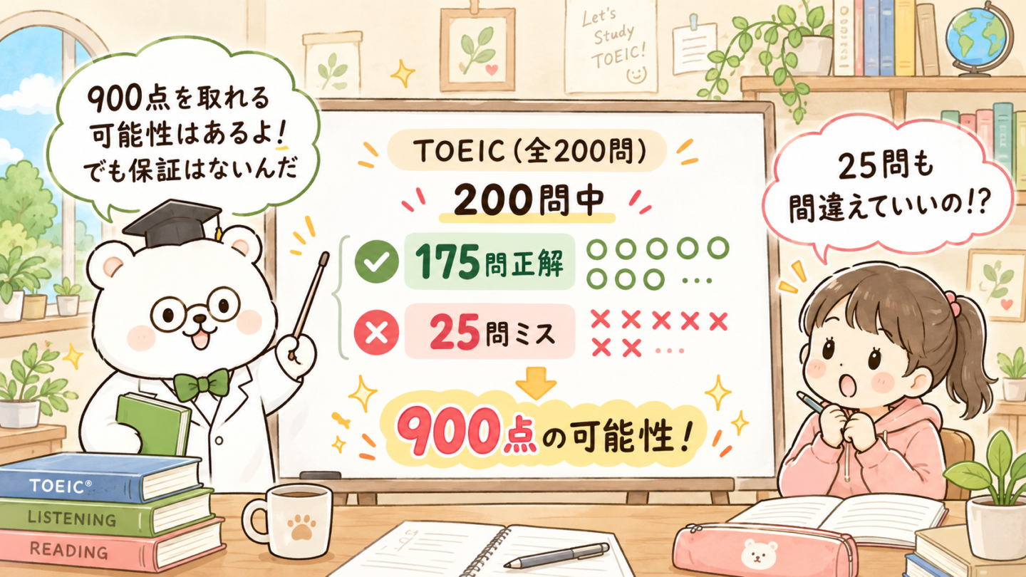 25問ミスでも900点の可能性!