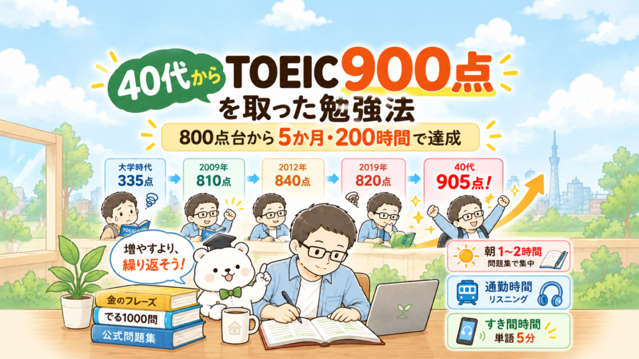 40代からTOEIC900点を取った勉強法